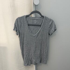 Gray V-Neck Women's J. Crew Top